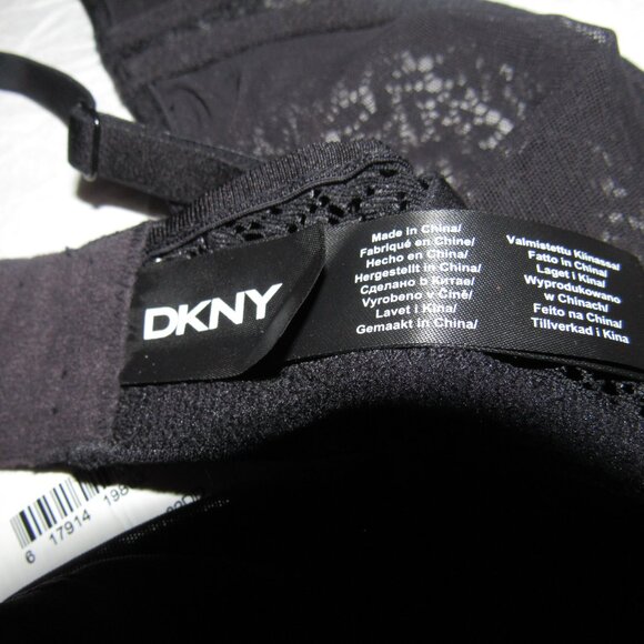NWT DKNY Modern Lace Unlined Demi Bra 32DD Black Sheer Mesh Underwire - Picture 5 of 8